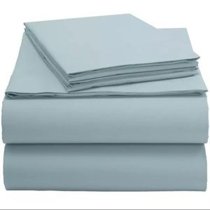 Organic Cotton Queen Bed Sheets - Light Blue
